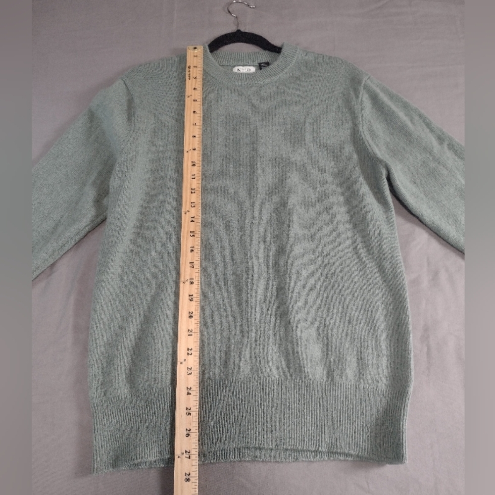 H&M Essentials No. 10 Wool Blend Crewneck Raglan Sweater Sage Green Men's Small - Picture 14 of 16